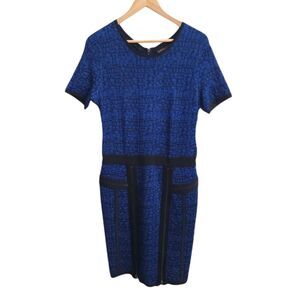 Marchesa Voyage Jacquard Knit Dress Zipper Accents Stretchy NWT